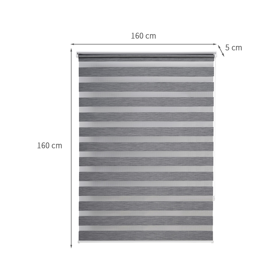 Persiana Rolo Dupla Zebra Linho Grafite 160x160