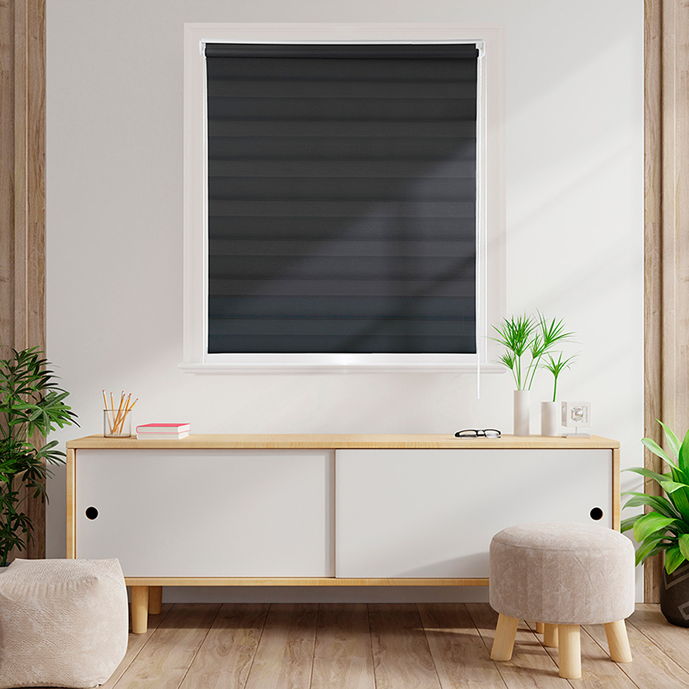 Persiana Rolo Dupla Zebra Preta 120x260