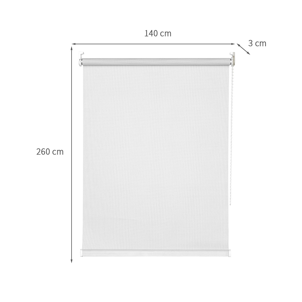 Persiana Rolo Solar Screen Branca 140x260