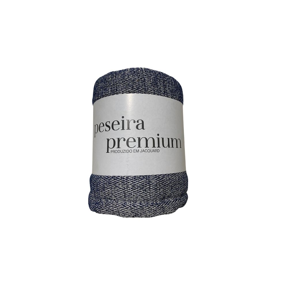 Peseira Toulon Azul Marinho e Cru 65x240 cm