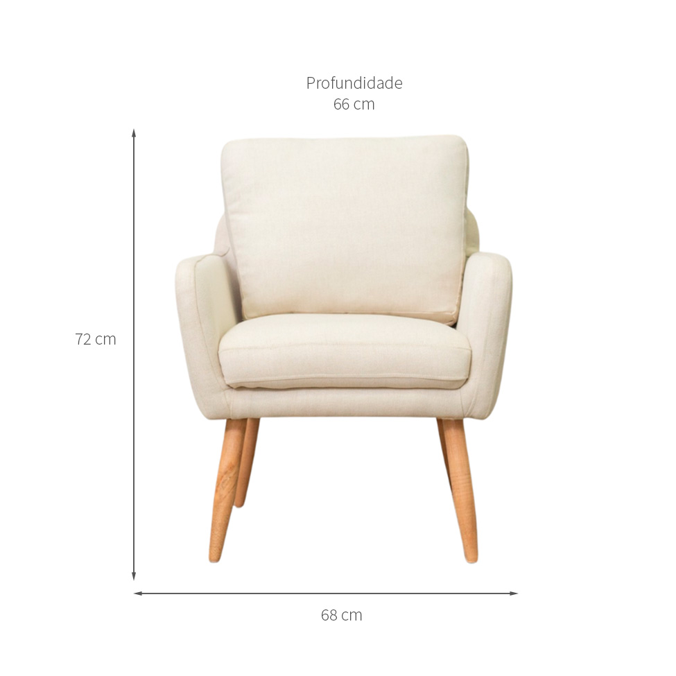 Poltrona Amsterdã Linho Bege