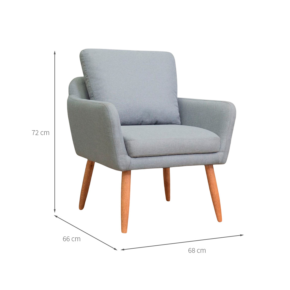 Poltrona Amsterdã Linho Prata