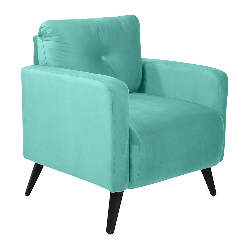 Poltrona Bahamas Veludo Verde Menta