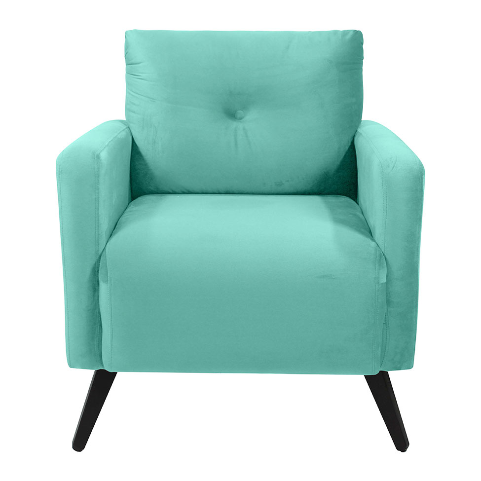 Poltrona Bahamas Veludo Verde Menta