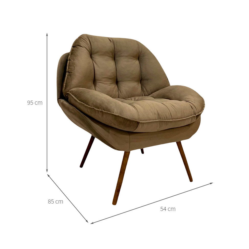 Poltrona Celine Veludo Chocolate