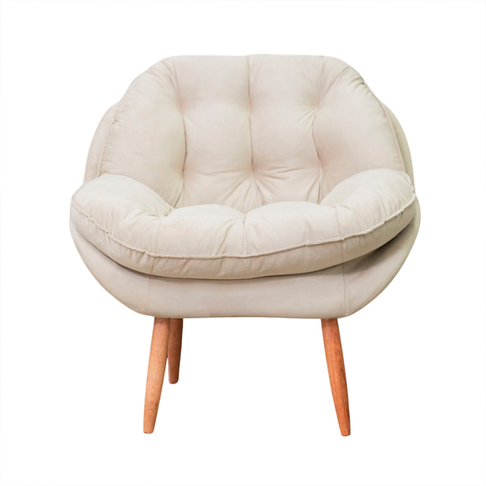 Poltrona Celine Veludo Gelo