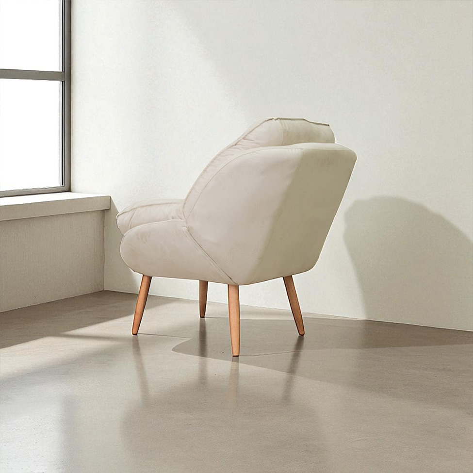 Poltrona Celine Veludo Gelo