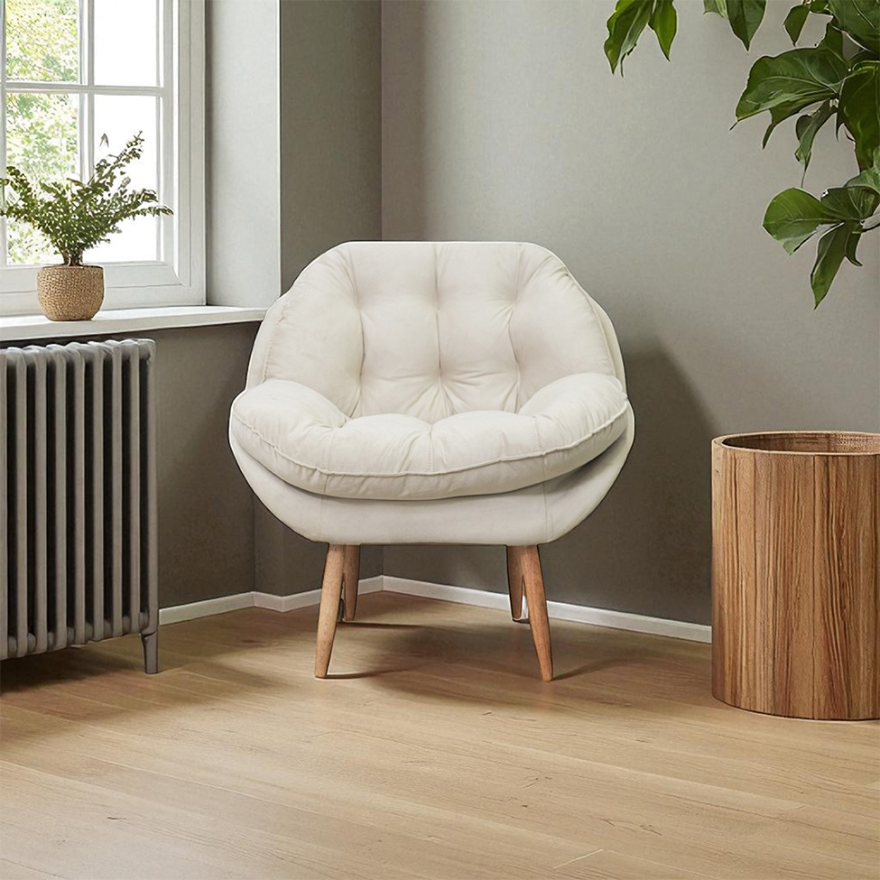 Poltrona Celine Veludo Gelo