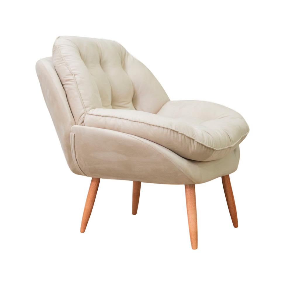 Poltrona Celine Veludo Gelo