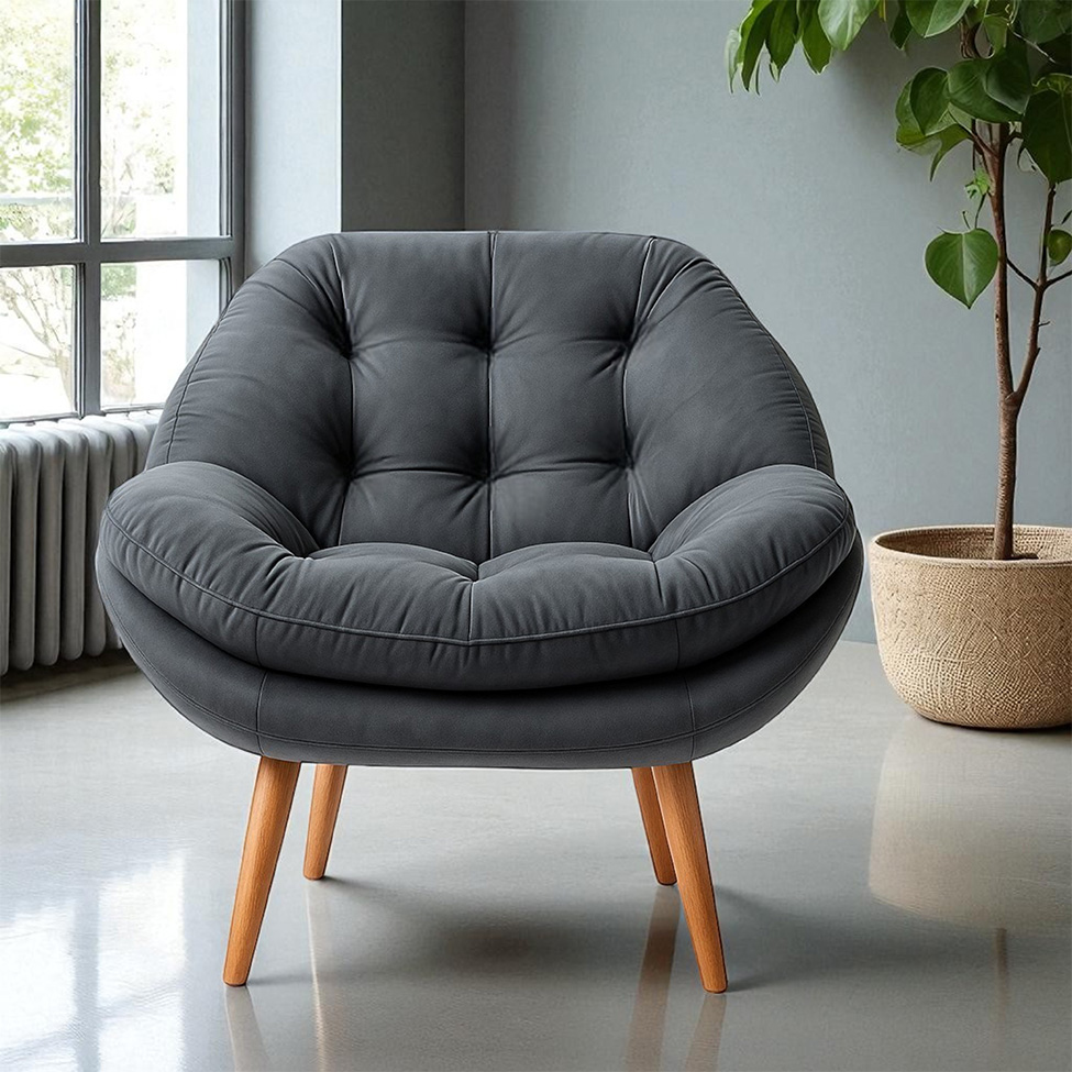 Poltrona Celine Veludo Grafite