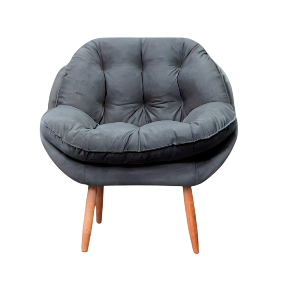 Poltrona Celine Veludo Grafite