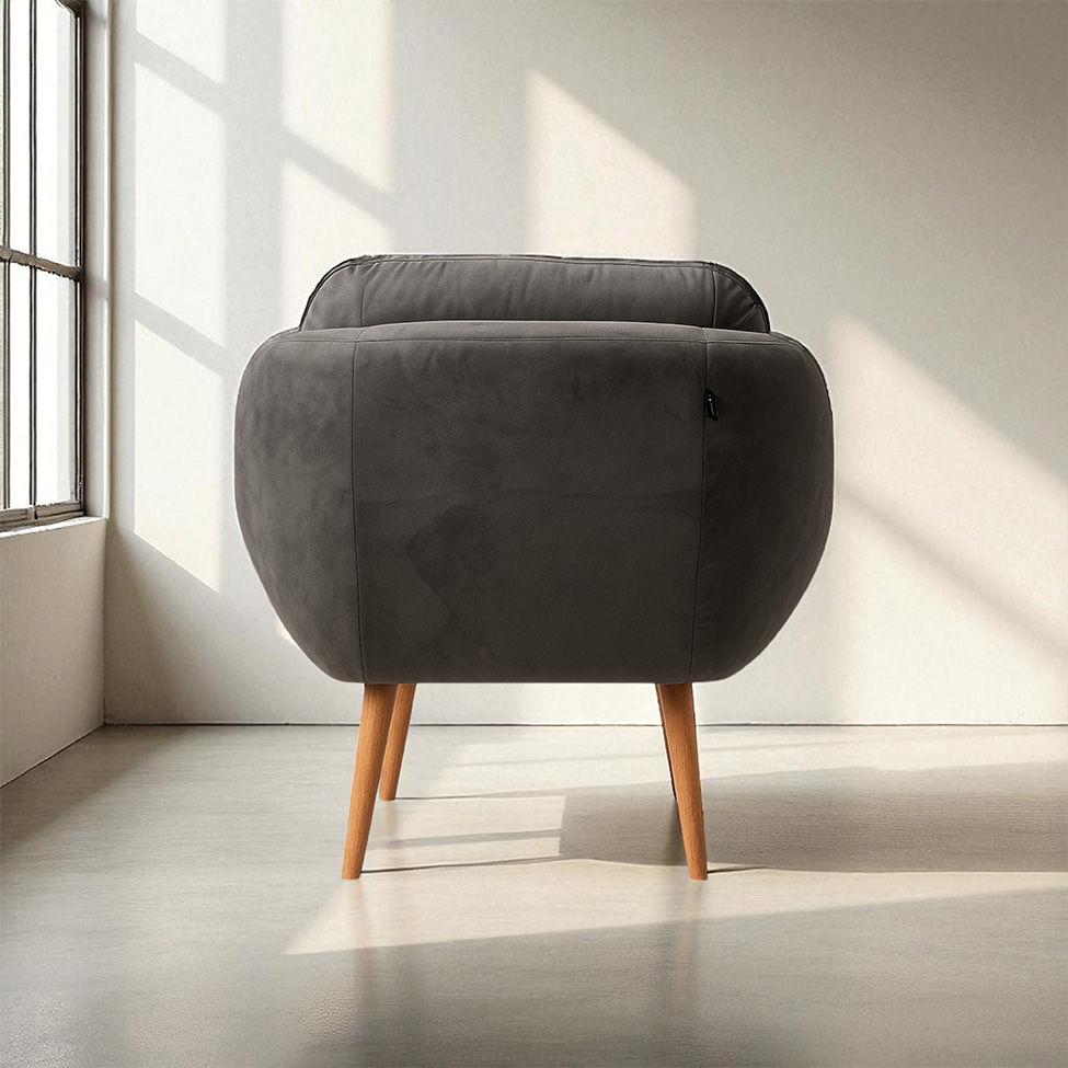 Poltrona Celine Veludo Grafite