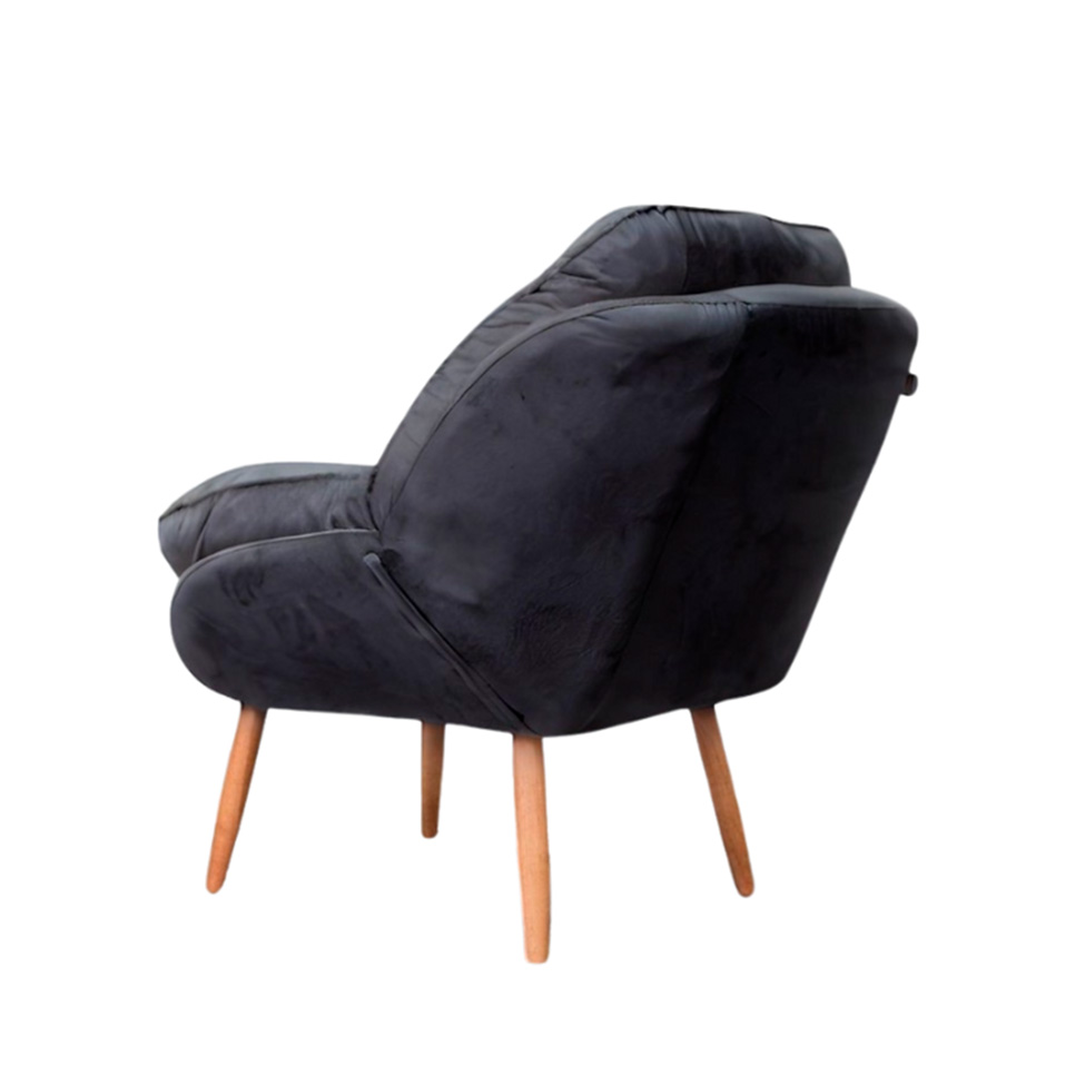 Poltrona Celine Veludo Grafite