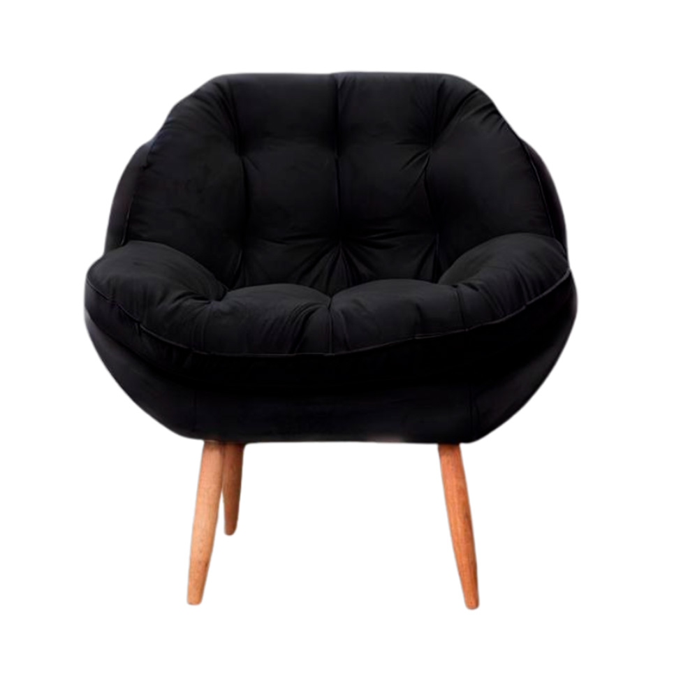 Poltrona Celine Veludo Preta