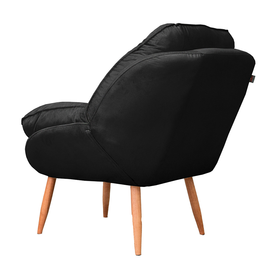 Poltrona Celine Veludo Preta