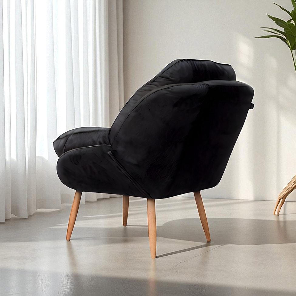 Poltrona Celine Veludo Preta