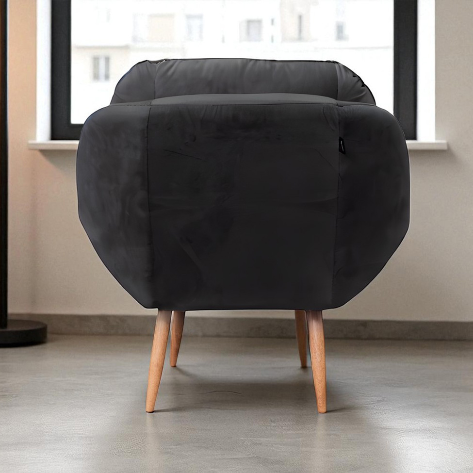 Poltrona Celine Veludo Preta