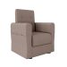 Poltrona Decorativa Pés Balanço com Puff Ninho Bouclé Marrom