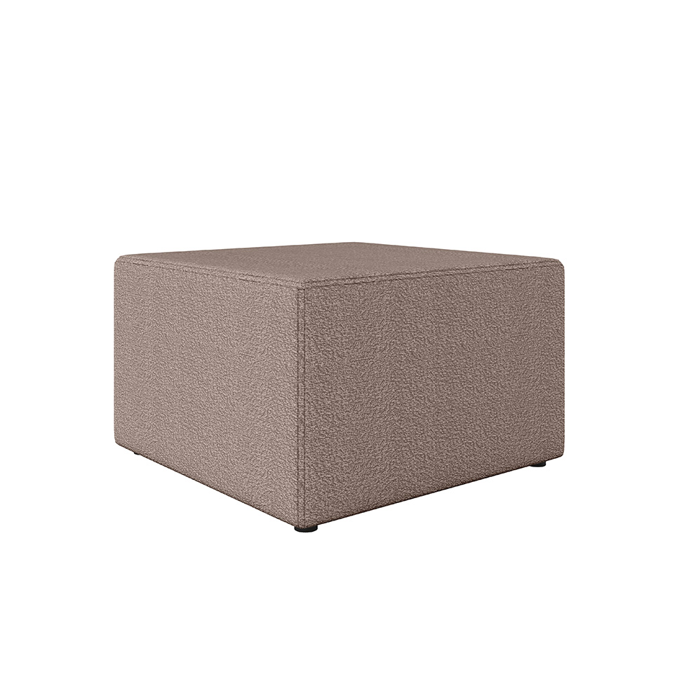 Poltrona Decorativa Pés Balanço com Puff Ninho Bouclé Marrom
