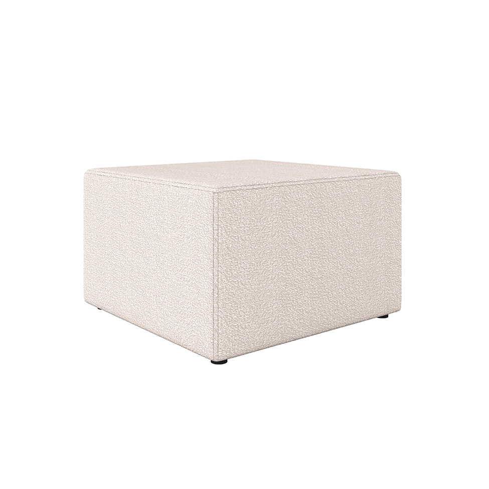 Poltrona Decorativa Pés Balanço com Puff Ninho Bouclé Natural