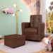 Poltrona Decorativa Pés Balanço com Puff Ninho Facto Marrom