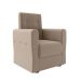 Poltrona Decorativa Pés Balanço com Puff Ninho Suede Bege