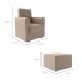 Poltrona Decorativa Pés Balanço com Puff Ninho Suede Bege
