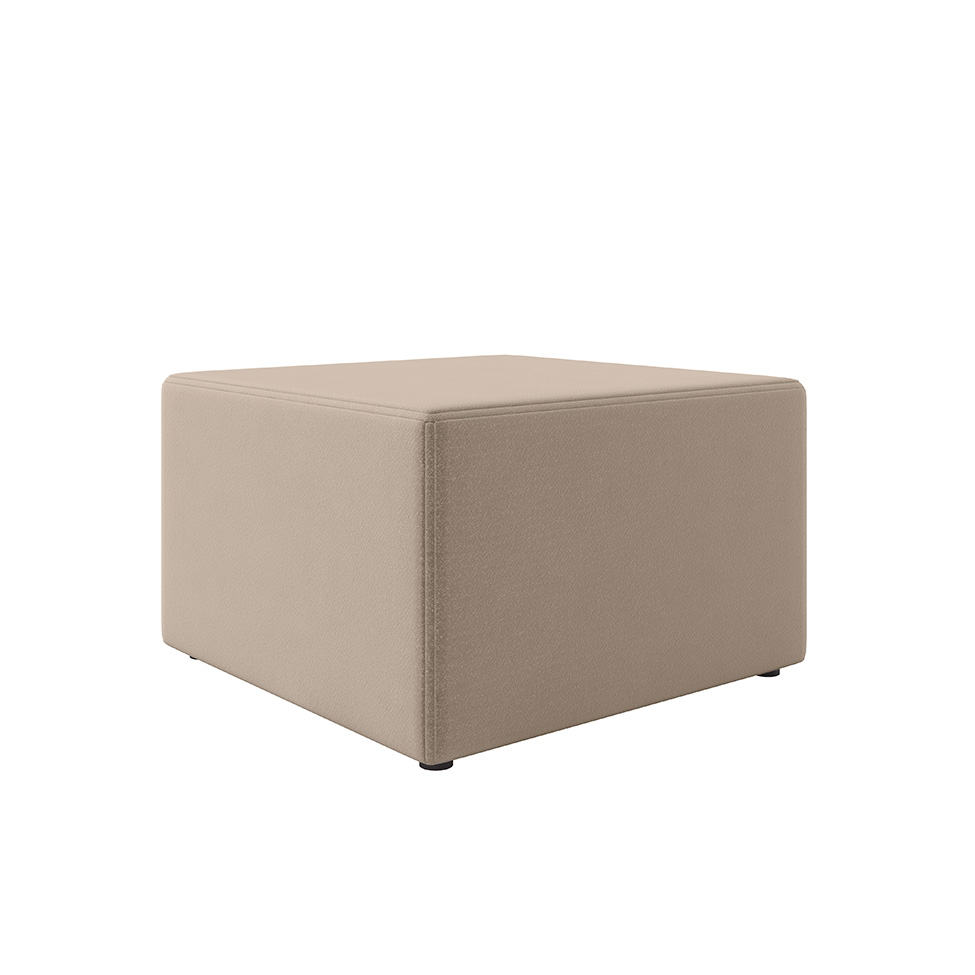 Poltrona Decorativa Pés Balanço com Puff Ninho Suede Bege