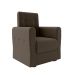 Poltrona Decorativa Pés Balanço com Puff Ninho Suede Capuccno