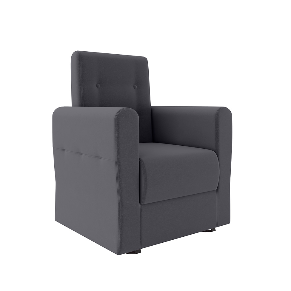 Poltrona Decorativa Pés Balanço com Puff Ninho Suede Cinza