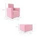 Poltrona Decorativa Pés Balanço com Puff Ninho Veludo Rosa
