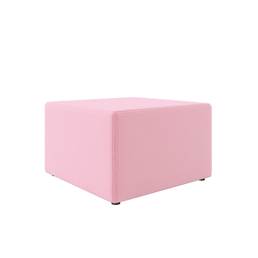 Poltrona Decorativa Pés Balanço com Puff Ninho Veludo Rosa