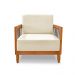 Poltrona Elisabeth Linho Off White e Madeira