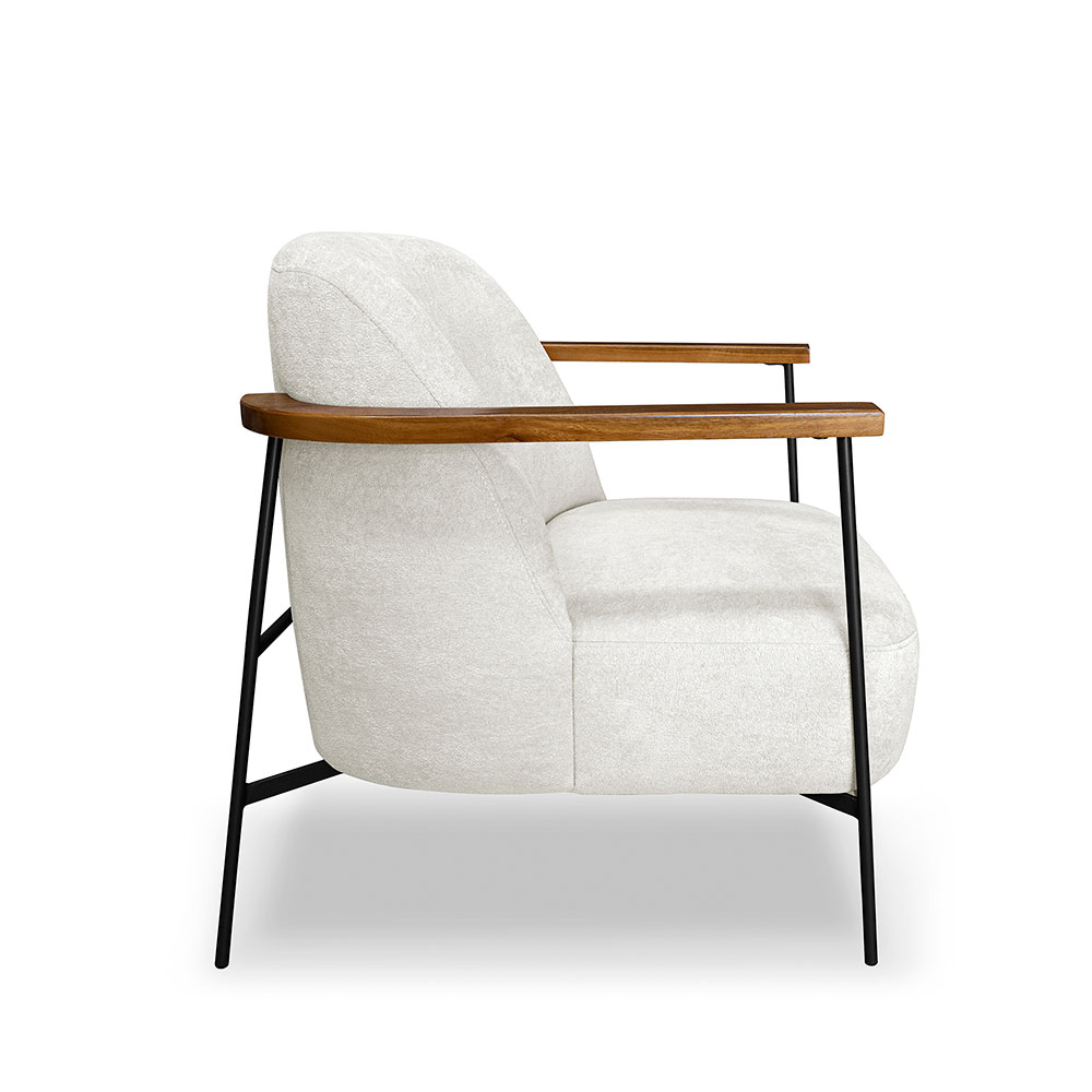 Poltrona Ellie Linho Bouclé Off White