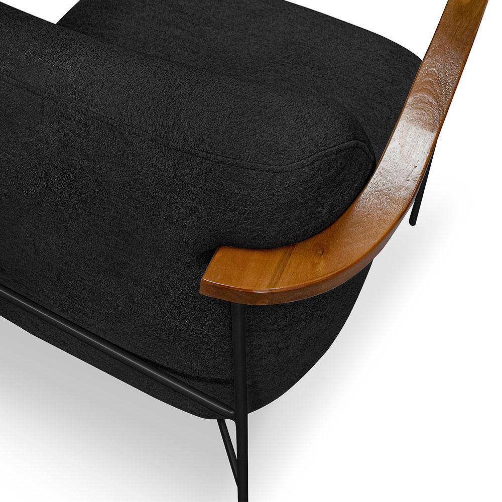 Poltrona Ellie Linho Bouclé Preto