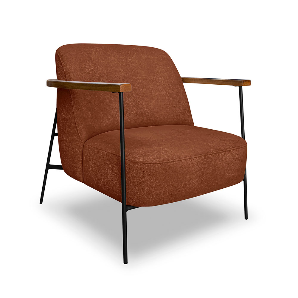 Poltrona Ellie Linho Bouclé Terracota