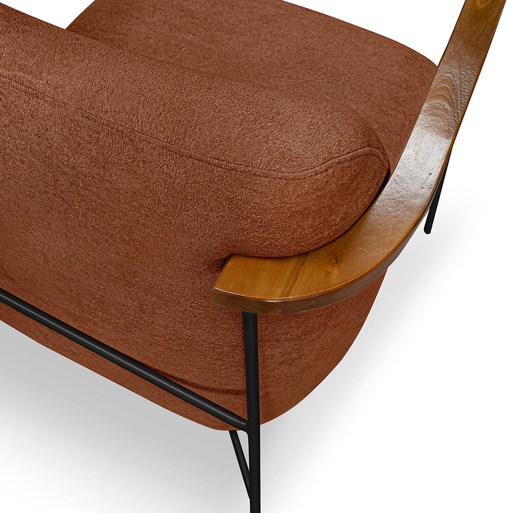 Poltrona Ellie Linho Bouclé Terracota