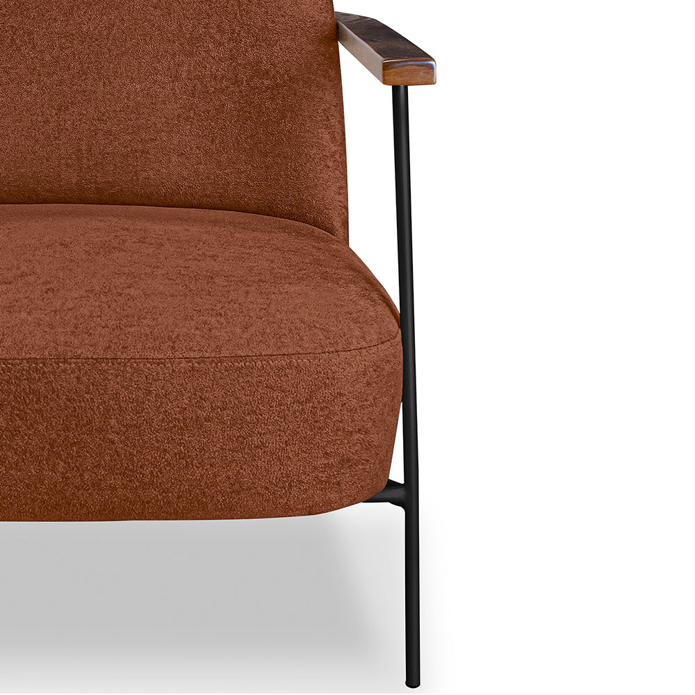 Poltrona Ellie Linho Bouclé Terracota