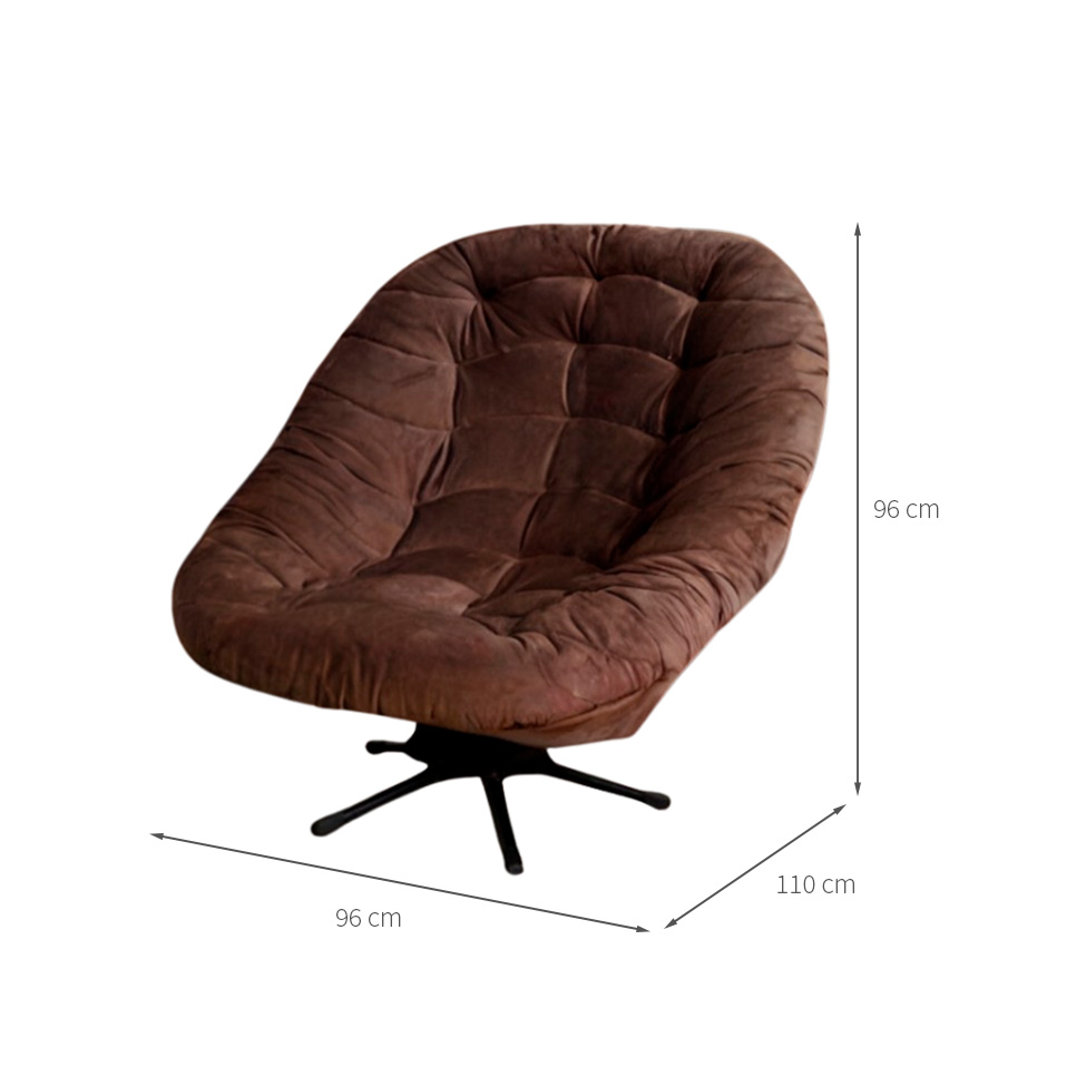 Poltrona Giratória Argos Veludo Chocolate