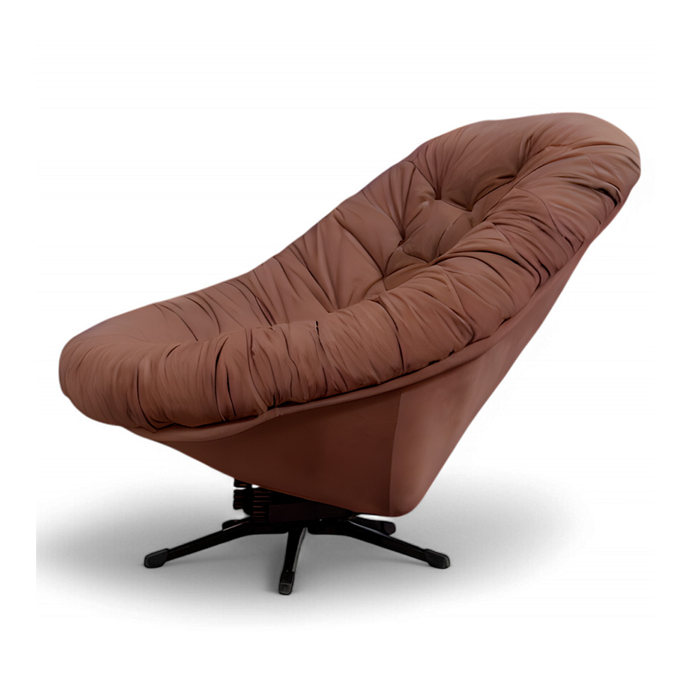 Poltrona Giratória Argos Veludo Chocolate