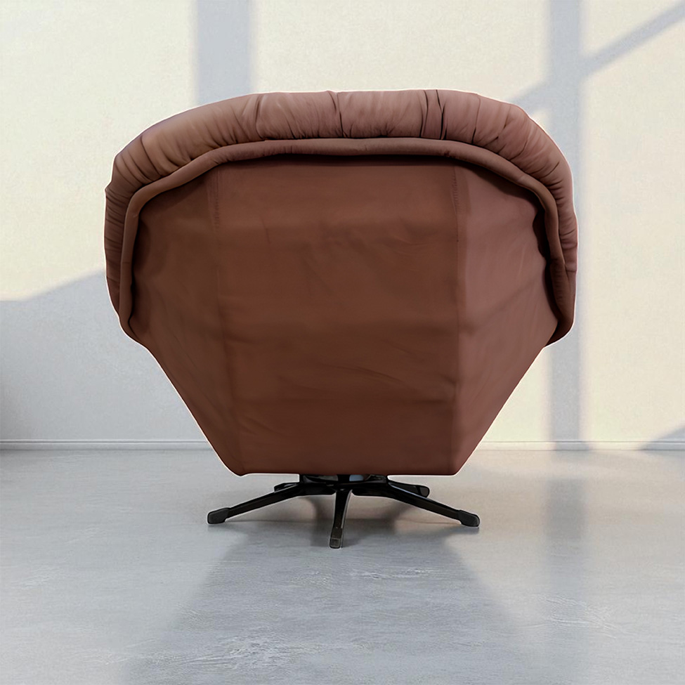 Poltrona Giratória Argos Veludo Chocolate