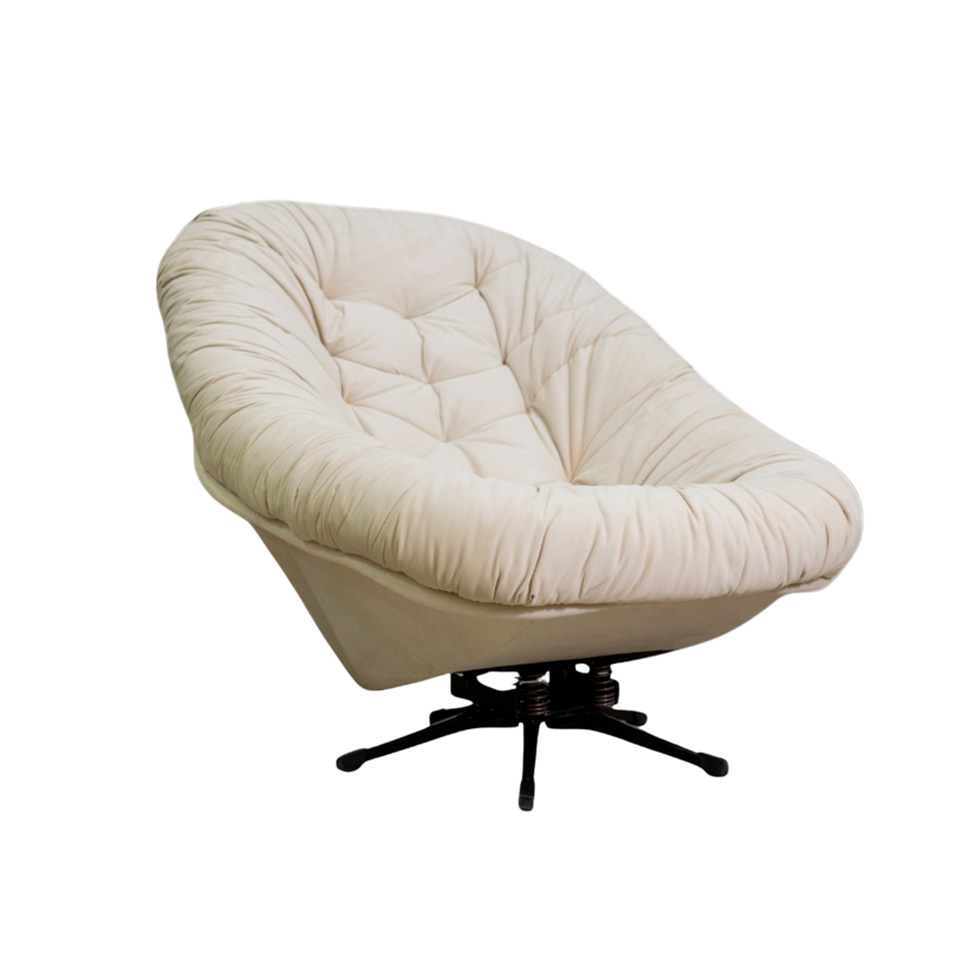 Poltrona Giratória Argos Veludo Gelo