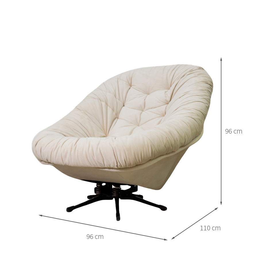 Poltrona Giratória Argos Veludo Gelo