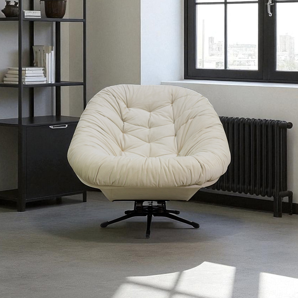 Poltrona Giratória Argos Veludo Gelo