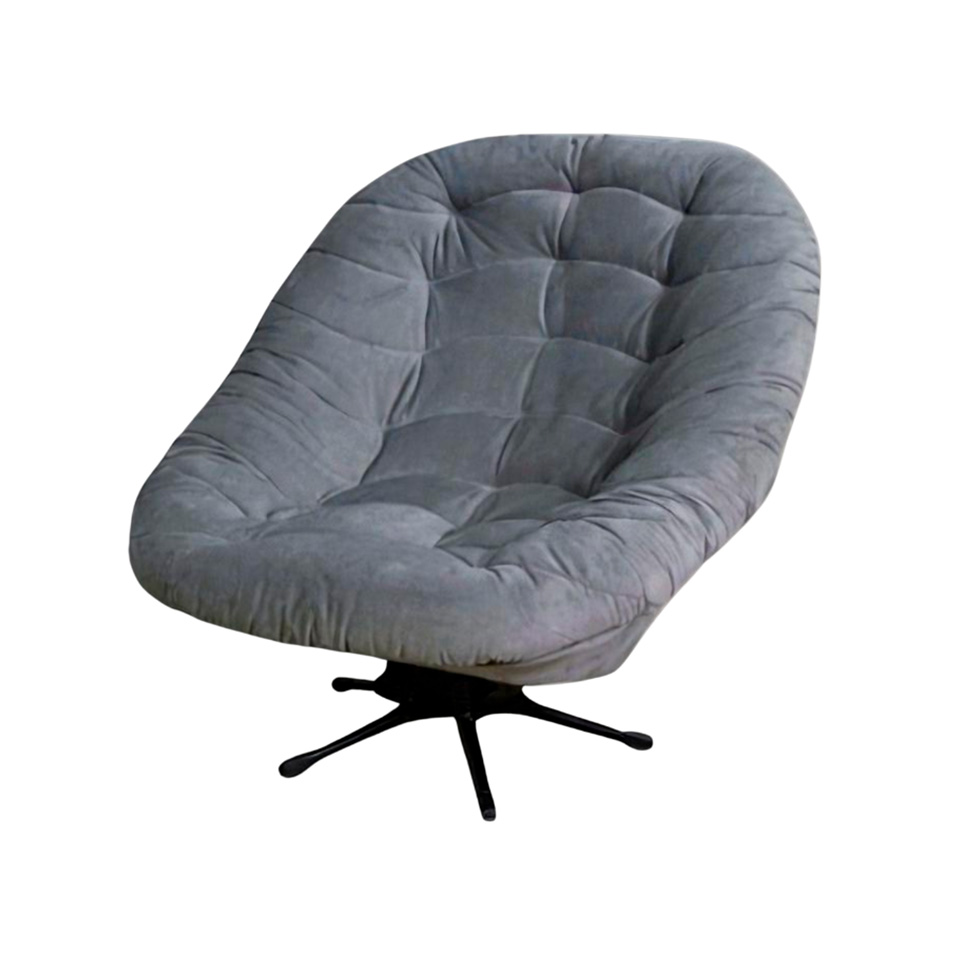 Poltrona Giratória Argos Veludo Grafite