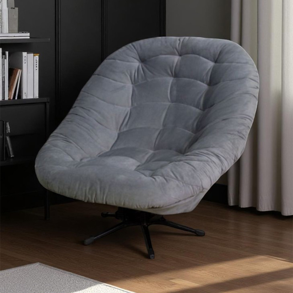 Poltrona Giratória Argos Veludo Grafite