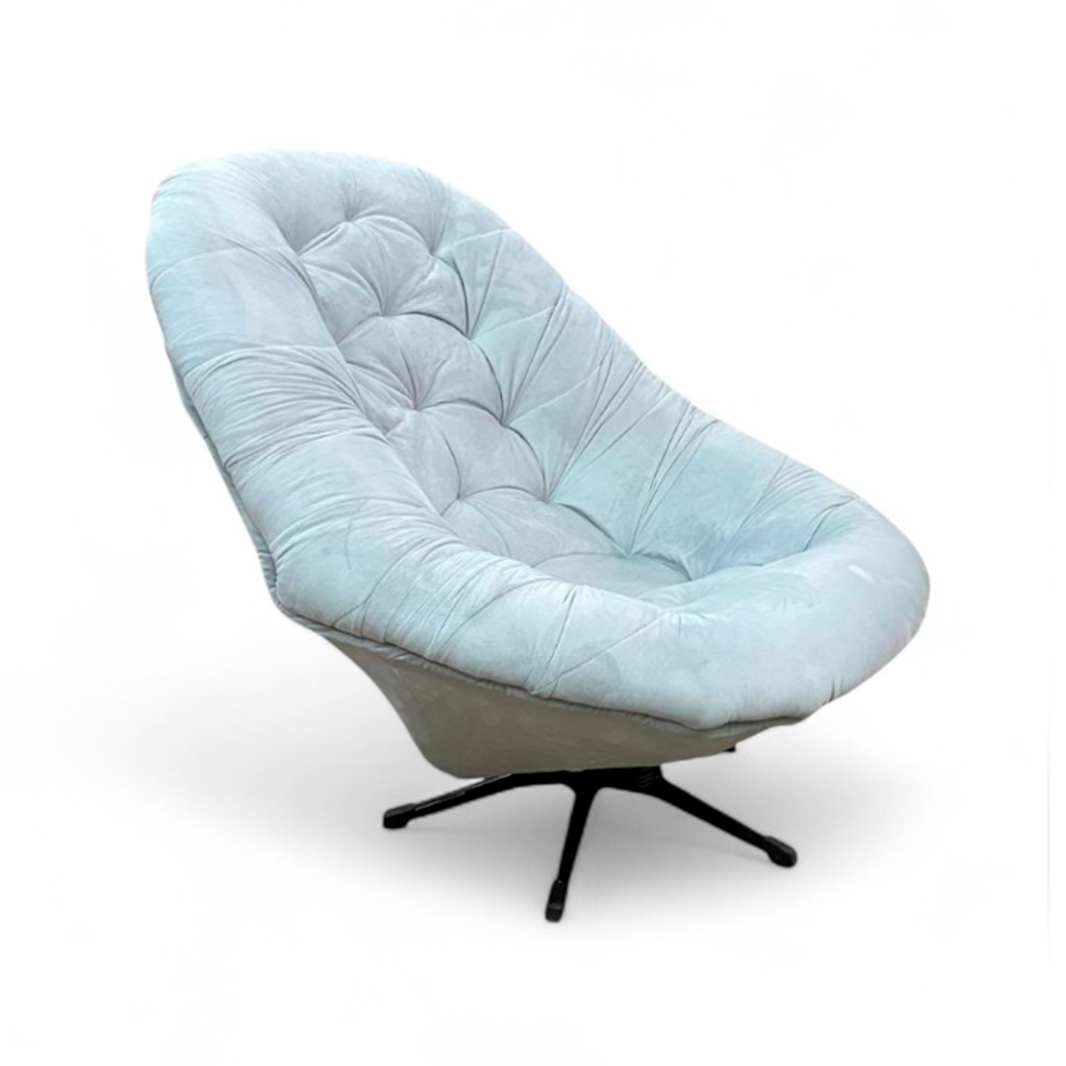 Poltrona Giratória Argos Veludo Prata