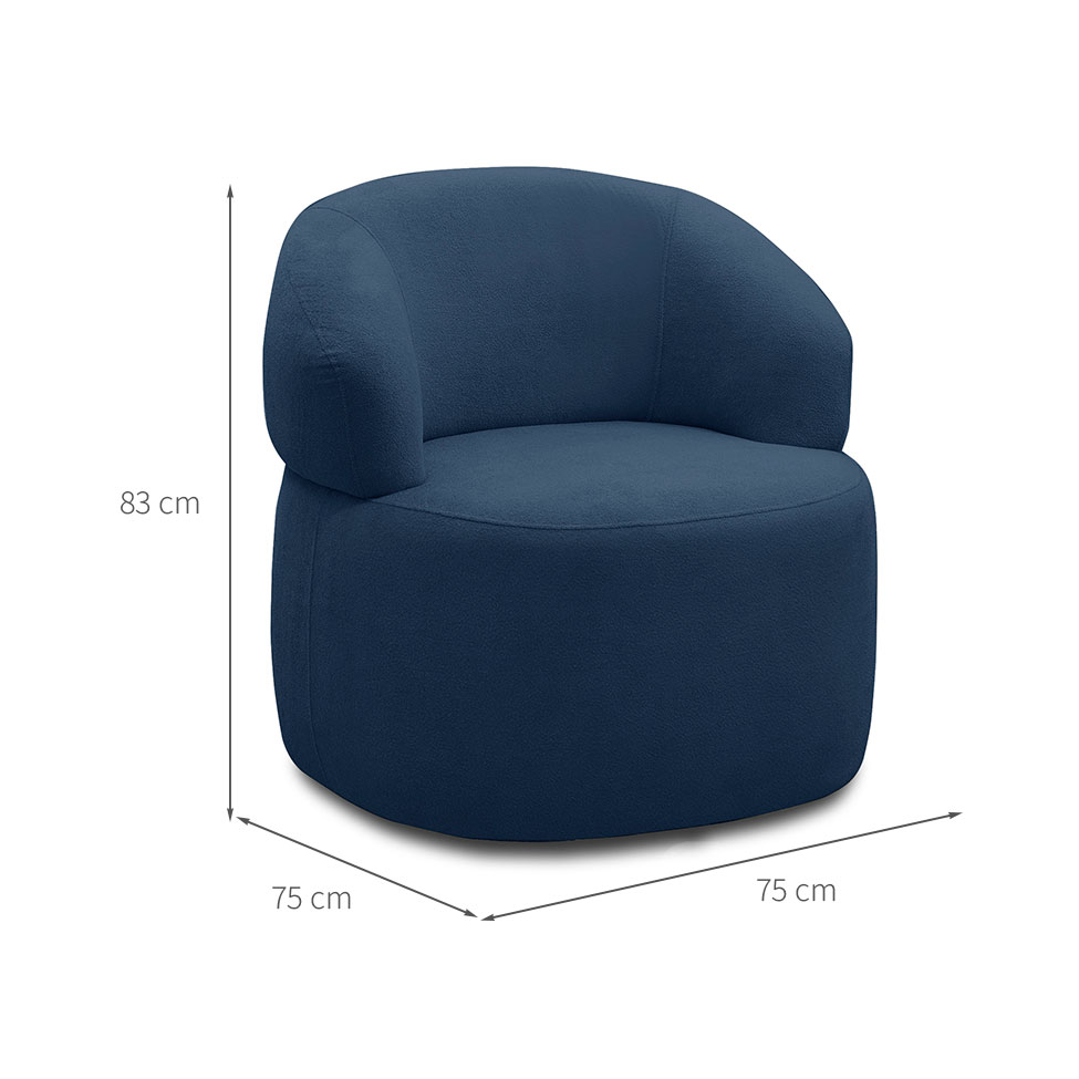 Poltrona Giratória Carmin Azul