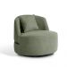 Poltrona Giratória Laila Bouclé Verde e Preto