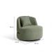 Poltrona Giratória Laila Bouclé Verde e Preto